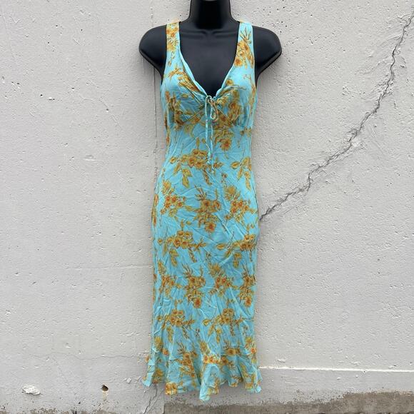 Vintage Y2K Ethereal Romantic Summer resort floral ruffle bottom blind date XS - Picture 1 of 11